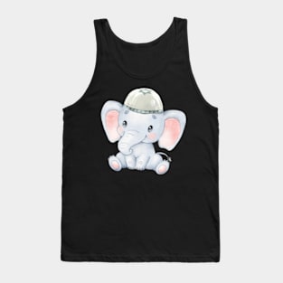 Jewish Baby Elephant Menorah Funny Hanukkah Chanukah Tank Top